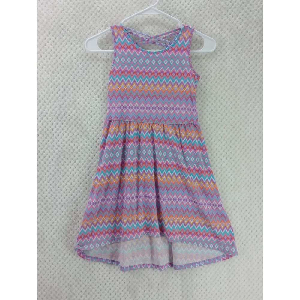 The Children's Place Girls Medium (7-8) Purple Chevron Cross Back High Low Dress